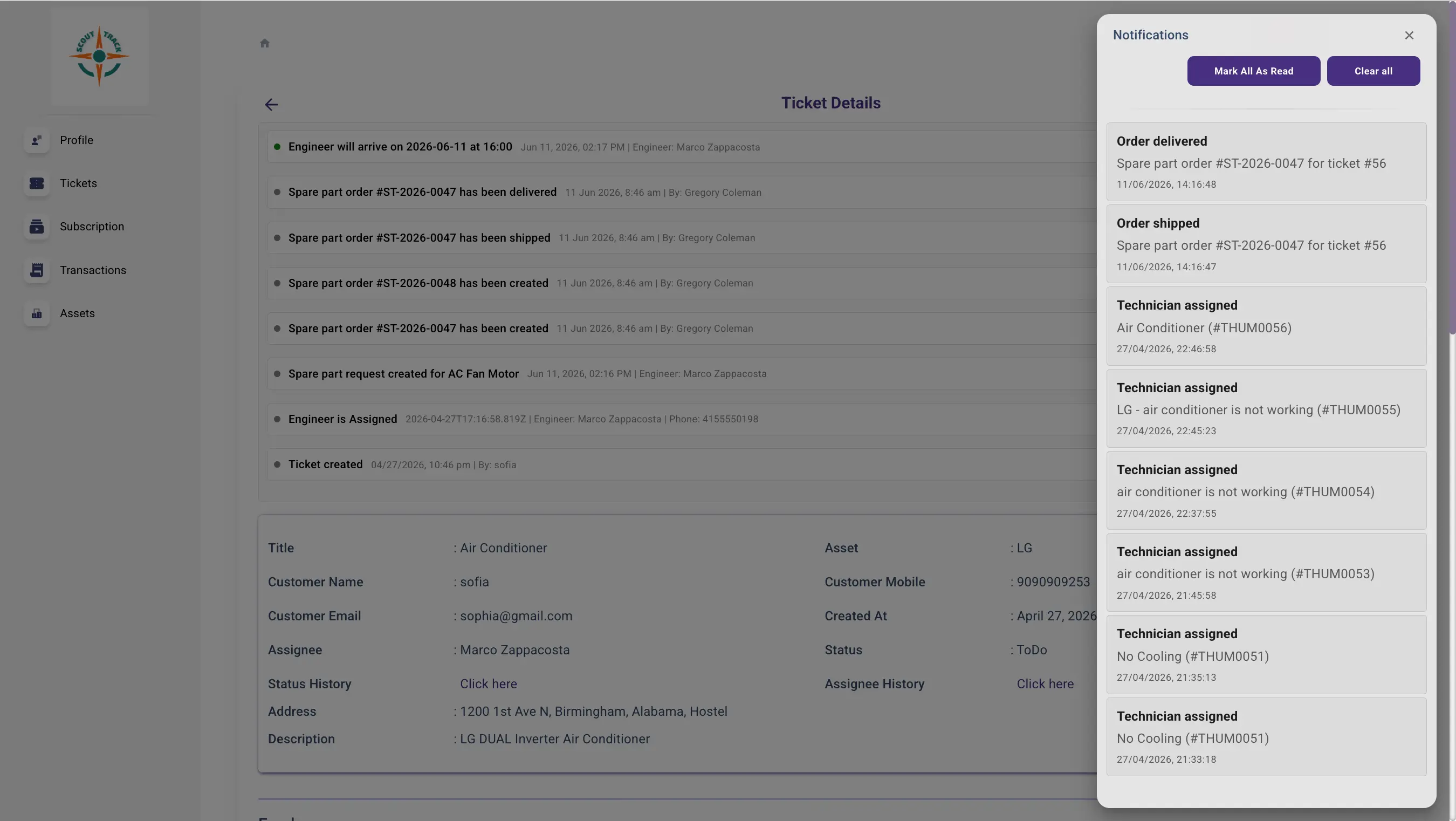 Real-Time Service Updates